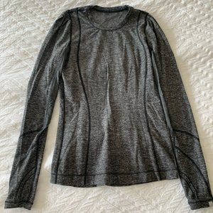 Lululemon Long Sleeve Heather Bl Rouched Shoulders